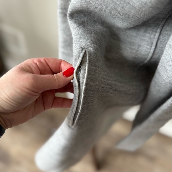 Eileen Fisher Merino Wool High Collar Long Sleeve Open-Front Raw Hem Cardigan - Picture 7 of 11